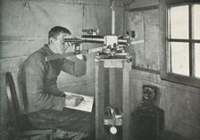 Dr. Simpson at the Unifilar Magnetometer 1911, (1913). Artist: Herbert Ponting