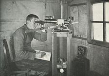 Dr. Simpson at the Unifilar Magnetometer 1911, (1913). Artist: Herbert Ponting
