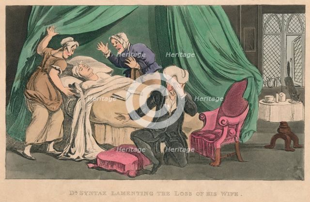 'Dr Syntax Lamenting the Loss of His Wife', 1820. Artist: Thomas Rowlandson.