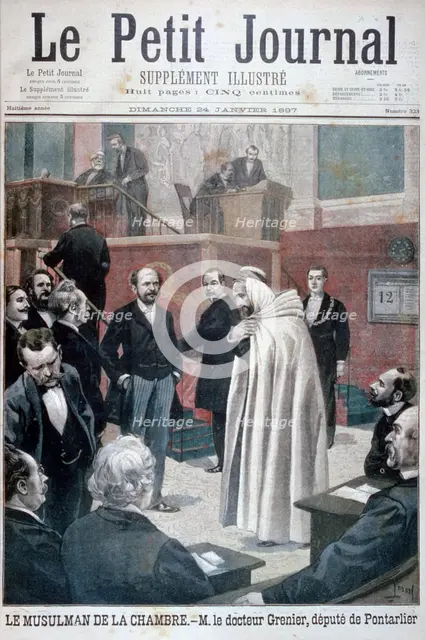 Dr Philippe Grenier, the first Muslim Deputy in the French National Assembly, 1897. Artist: Oswaldo Tofani