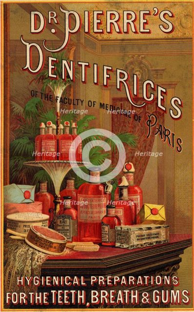 Dr Pierre's Dentifrice, 19th century. Artist: Unknown