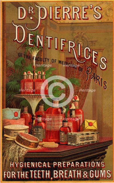 Dr Pierre's Dentifrice, 19th century. Artist: Unknown