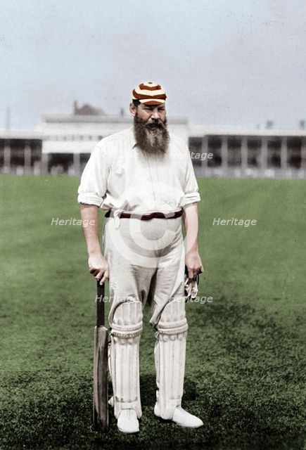 Dr WG Grace, English cricketer, playing for London County Cricket Club, c1899. Artist: WA Rouch.