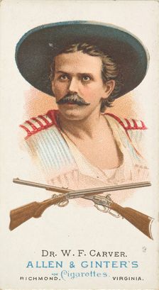 Dr. William Frank Carver, Rifle Shooter, from World's Champions, Series 1 (N28) for Allen ..., 1887. Creator: Allen & Ginter
