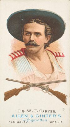 Dr. William Frank Carver, Rifle Shooter, from World's Champions, Series 1 (N28) for Allen ..., 1887. Creator: Allen & Ginter