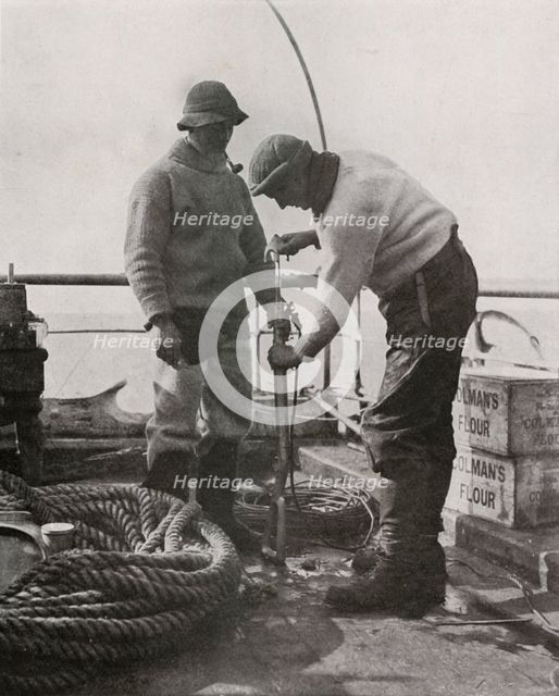 'Dr. Wilson and Dr. Atkinson Loading The Harpoon Gun', c1910–1913, (1913). Artist: Herbert Ponting.