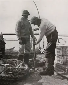 Dr. Wilson and Dr. Atkinson Loading The Harpoon Gun c1910–1913, (1913). Artist: Herbert Ponting