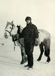 Dr. Wilson and Pony Nobby c1911, (1913). Artist: Herbert Ponting