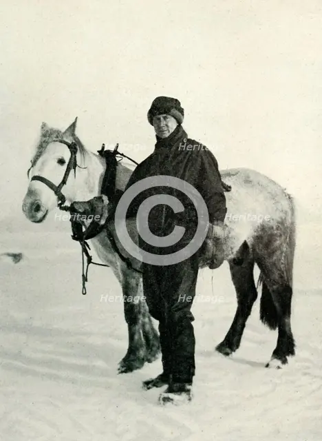 'Dr. Wilson and Pony 'Nobby', c1911, (1913). Artist: Herbert Ponting.