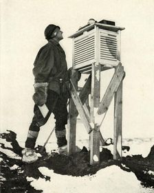 Dr. Wilson Watching the First Rays of Sunlight Being Recorded c1911, (1913). Artist: Herbert Ponting