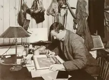 Dr. Wilson Working Up The Sketch Which Is Given at P. 258 1911, (1913). Artist: Herbert Ponting