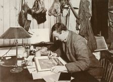Dr. Wilson Working Up The Sketch Which Is Given at P. 258 1911, (1913). Artist: Herbert Ponting