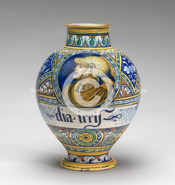 Drug jar with the head of a warrior, c. 1540/1550. Creator: Unknown.