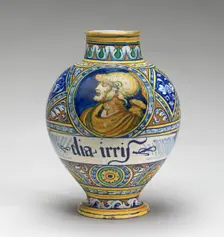 Drug jar with the head of a warrior, c. 1540/1550. Creator: Unknown