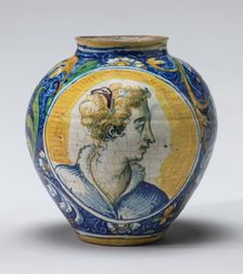 Drug jar with heads of women, c. 1550/1570. Creator: Domenico da Venezia, Workshop of