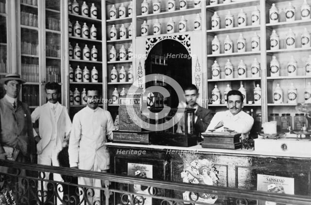Drug store, Alfonso G. Zerbi, San Juan, Puero Rico, between 1895 and 1910. Creator: Unknown.