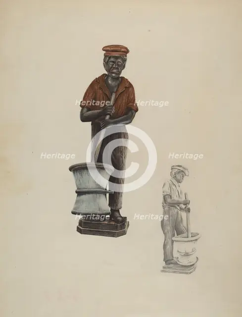 Drug Store Figure, c. 1937. Creator: Ray Price.