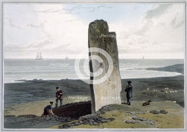 'Druidical Stone at Strather near Barvas, Isle of Lewis', Hebrides, Scotland, 1820.  Artist: William Daniell