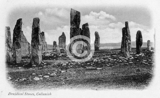 Druidical Stones, Callanish, Isle of Lewis, Western Isles, Scotland, 1902. Artist: Unknown