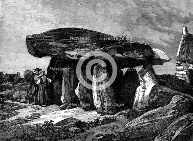 Druidic remains of Brittany: the Great Dolmen of Corconne, 1871. Creator: Unknown.