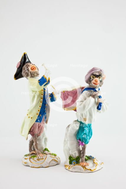Drum Bearer for the Monkey Band, Meissen, c. 1765. Creators: Meissen Porcelain, Johann Joachim Kaendler.