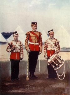 Drum-Major and Drummers, Coldstream Guards 1900. Creator: Gregory & Co