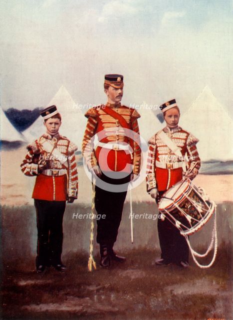 'Drum-Major and Drummers, Coldstream Guards', 1900. Creator: Gregory & Co.