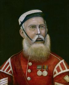 Drum Major R. Davis. Wellington Garrison Band. 1892, (1892?). Creator: Unknown