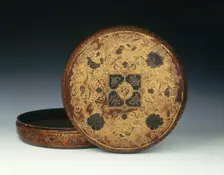 Drum-shaped lacquer box, Qing dynasty, Jiaqing period, China, 1796-1820. Creator: Unknown