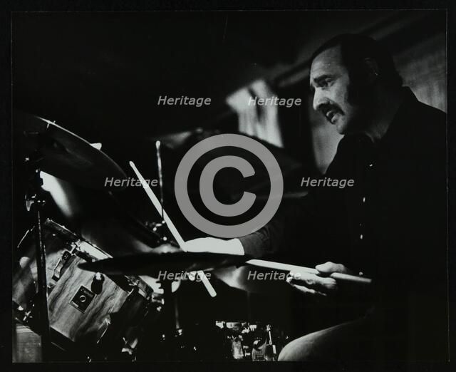 Drummer Alan Jackson playing at The Stables, Wavendon, Buckinghamshire. Artist: Denis Williams
