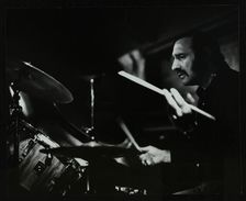 Drummer Alan Jackson playing at The Stables, Wavendon, Buckinghamshire. Artist: Denis Williams