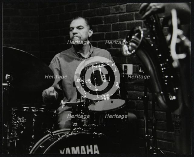 Drummer Derek Gale playing at The Fairway, Welwyn Garden City, Hertfordshire, 31 October 1999. Creator: Denis Williams.