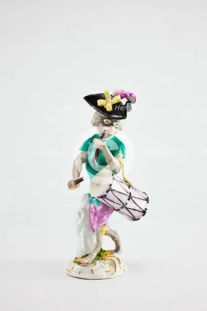 Drummer for the Monkey Band, Meissen, c. 1765. Creators: Meissen Porcelain, Johann Joachim Kaendler.
