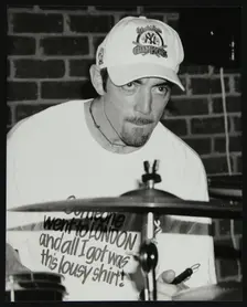 Drummer Gene Calderazzo at The Fairway, Welwyn Garden City, Hertfordshire, 8 December 1996. Creator: Denis Williams