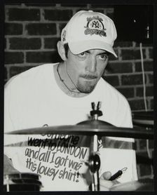 Drummer Gene Calderazzo at The Fairway, Welwyn Garden City, Hertfordshire, 8 December 1996. Creator: Denis Williams