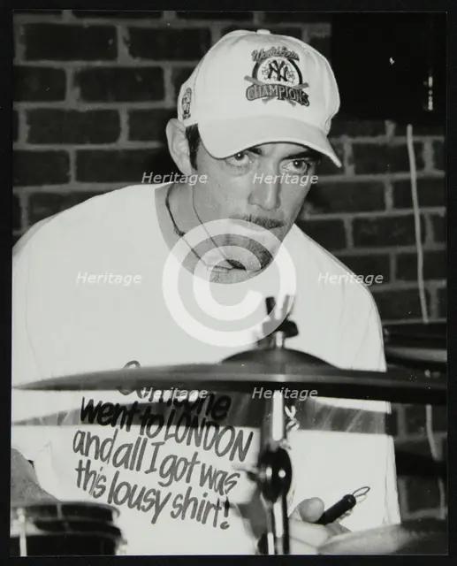 Drummer Gene Calderazzo at The Fairway, Welwyn Garden City, Hertfordshire, 8 December 1996. Creator: Denis Williams.