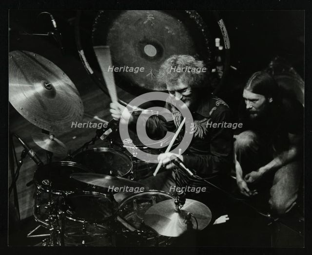 Drummer Ginger Baker performing at the Forum Theatre, Hatfield, Hertfordshire, 1980. Creator: Denis Williams.