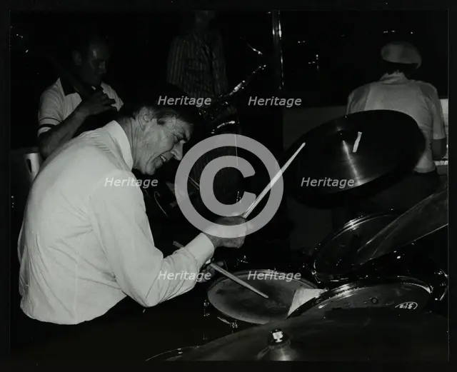 Drummer Jack Parnell playing at the Middlesex and Herts Country Club, Harrow Weald, London, 1981.  Creator: Denis Williams.