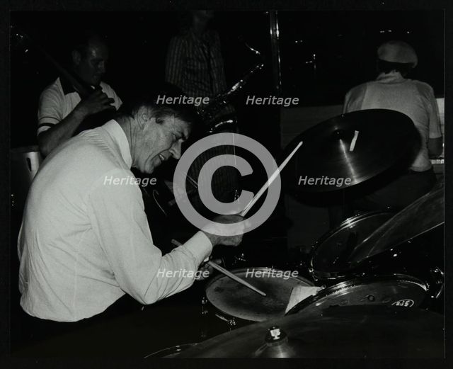 Drummer Jack Parnell playing at the Middlesex and Herts Country Club, Harrow Weald, London, 1981.  Creator: Denis Williams.