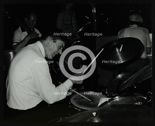 Drummer Jack Parnell playing at the Middlesex and Herts Country Club, Harrow Weald, London, 1981.  Artist: Denis Williams