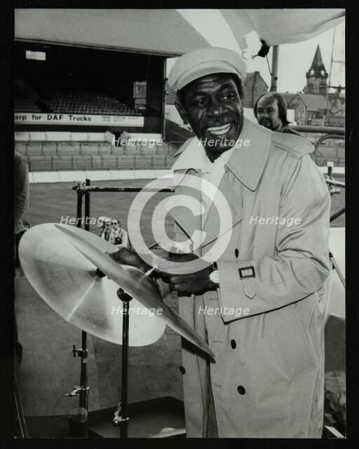 Drummer Mickey Roker at the Newport Jazz Festival, Ayresome Park, Middlesbrough, 1978. Roker was pla Artist: Denis Williams