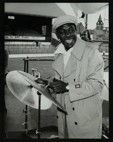 Drummer Mickey Roker at the Newport Jazz Festival, Ayresome Park, Middlesbrough, 1978. Roker was pla Creator: Denis Williams