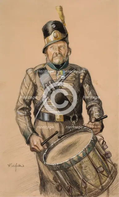 Drummer Nord, illustration from Vanrikki Stoolin tarinat, 1897-1900. Creator: Albert Edelfelt.