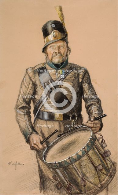Drummer Nord, illustration from Vanrikki Stoolin tarinat, 1897-1900. Creator: Albert Edelfelt.