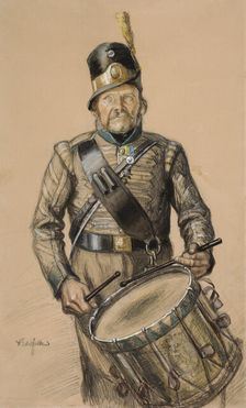 Drummer Nord, illustration from Vanrikki Stoolin tarinat, 1897-1900. Creator: Albert Edelfelt