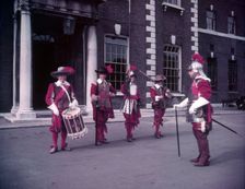 Drummer, pikeman, pioneer, musketeer, officer, Honourable Artillery Company, London, c1955. Creator: Arthur Charles Kirby Ware