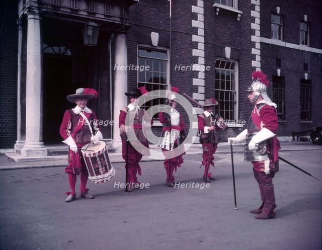 Drummer, pikeman, pioneer, musketeer, officer, Honourable Artillery Company, London, c1955. Creator: Arthur Charles Kirby Ware.