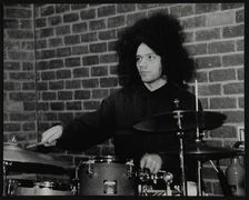 Drummer Seb Rochford playing at The Fairway, Welwyn Garden City, Hertfordshire, 8 April 2001. Artist: Denis Williams