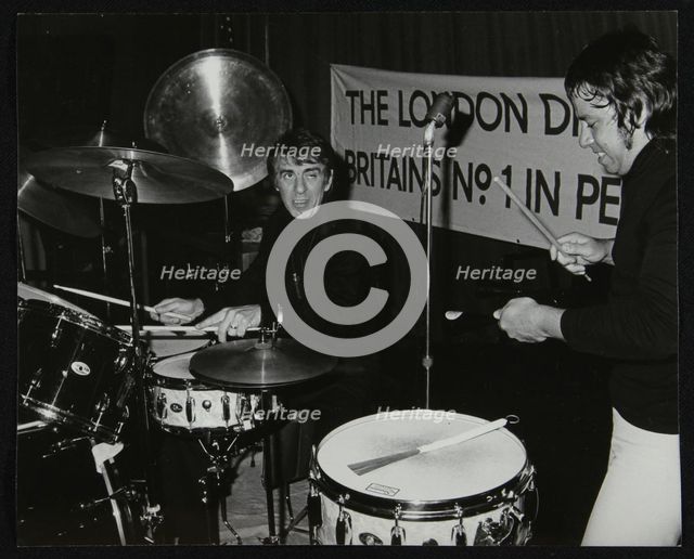 Drummers Kenny Clare Les DeMerle, London 1979. Creator: Denis Williams.