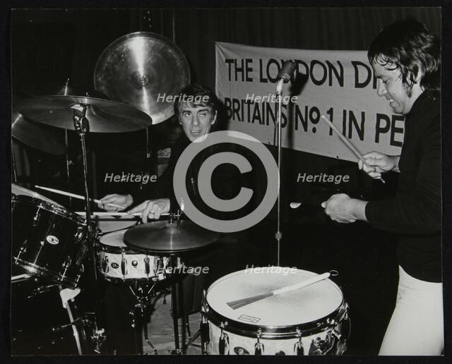 Drummers Kenny Clare Les DeMerle, London 1979. Artist: Denis Williams